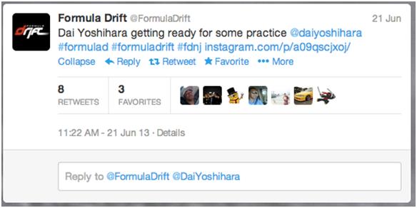 Formula Drift Round 4: The Gauntlet Twitter Marketing Example